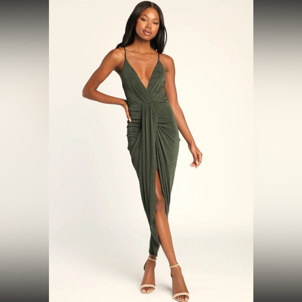 Lulus dreamy date surplice midi dress